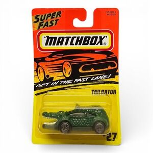 Matchbox Tailgator Super Fast #27 1996 Green New Crocodile Diecast Car Toy